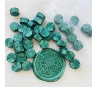 Pearly White Pink 100pcs Octagon Sealing Wax Beads Seal Stamp Bead Waxes for Wedding Vintage Craft Decor Card Making Tools(Green)