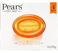Pears Amber Moisturizing Soap Bar with Natural Oils 100g, Pack of 6