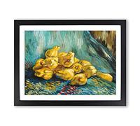 Pears By Vincent Van Gogh Classic Painting Framed Wall Art Print, Ready to Hang Picture for Living Room Bedroom Home Office Décor, Black A4 (34 x 25 cm)