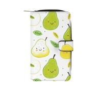 Pears Fruit Pattern Women's Wallet Leather Bifold Blocking Card Holder Trendy Ladies Clutch Purse 19.7x11x3.5cm
