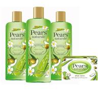 Pears Naturale Aloe Vera Body Wash 250ml (3 Pack) & Aloe Vera Naturale Soap Bar 100g