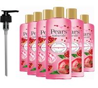 Pears Naturale Body Wash Pomegranate 250ml 6 Pack + Pump