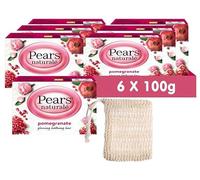 Pears Naturale Pomegranate Soap Bars 100g 6 Pack + 1x Soap Bag