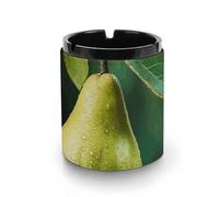 Pears on The Tree Ashtray Leather Ash Tray - 3.1" X 4" Cylinder Design Prevents Ash Spill, Portable Cigarette Ashtray for Car, Office Home