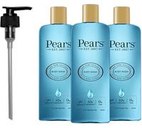 Pears Pure & Gentle Body Wash with Fresh Mint Extract 250ml 3 Pack + Pump