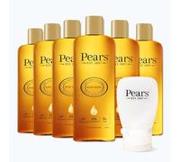 Pears Pure & Gentle Moisturising Body Wash- Enriched with Glycerin & Natural Oils, 10x More Moisturiser- Soap-free Cleanser for Men and Women, 250ml (6 pack)+ Free Travel Bottle