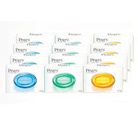 Pears Soap Bars Variety Multipack, Natural Oils (4) + Mint Extracts (4) + Lemon Flower Extracts (4), 125g Each, Pack of 12