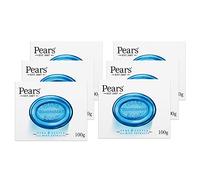 Pears Transparent Soap (100g) Pure and Gentle with Mint Extracts (Pack of 6)