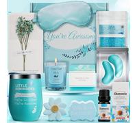 Pearshek "You're Awesome" Chamomile Pamper Gift Set for Women - Luxury Spa Kit with Insulated Wine Tumbler, Relaxation Self Care Hamper for Mum, Best Friend, Sister, Birthday & Get Well Soon