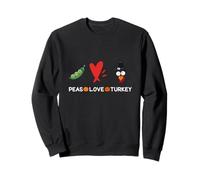Peas Love Turkey Teacher Students Kids Funny Thanksgiving Sweatshirt