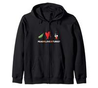 Peas Love Turkey Teacher Students Kids Funny Thanksgiving Zip Hoodie