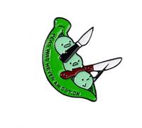 Peas Was Never an Option Enamel Lapel Pin Knife Design