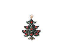 Peasimy Christmas Tree Brooch with Rhinestones Sparkling Crystal Festive Pin for Women Holiday Jewelry Accessory for Jackets, Scarves, Hats, L, Metal, no gemstone