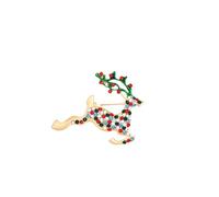 Peasimy Christmas Tree Wreath Bell Elk Brooch for Women Rhinestone Decorated Holiday Pin Festive Xmas Accessory for Coat, Scarf, Bag, L, Metal, no gemstone