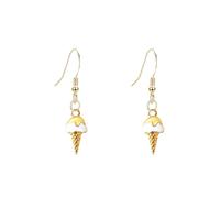 Peasimy Cute Cartoon Ice Cream Cone Earrings Alloy Fun Dessert Dangle Earrings for Women Sweet Summer Party Jewelry, L, Metal, No Gemstone