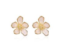Peasimy Rhinestone Flower Earrings for Women Sparkling Floral Stud Earrings Trendy Party Jewelry Accessories, L, Metal, No Gemstone