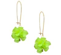 Peasimy Unique Handmade Bohemian Flower Dangle Drop Earrings Floral Stud Earrings for Women Statement Wedding Holiday Jewelry, L, Metal, No Gemstone