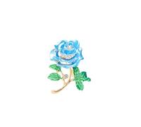 Peasimy Vintage Rose Flower Brooch with Rhinestones Sparkling Crystal Floral Pin for Women Bridal Party Jewelry, L, Metal, no gemstone