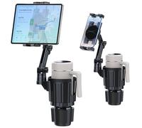 Peastrex Cup Holder Tablet Mount, Ipad Cup Holder Car Mount with Adjustable Arm for Tablet iPhone 3-13in iPad Pro Air Mini, Fire, iPhone 15, Galaxy S24 Z Fold 5