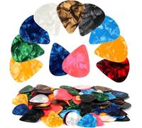 PEASUG 120 Pcs Colorful Guitar Picks, 0.96mm Thickness Celluloid Guitar Pick, Abstract Art Pics Plectrum for Acoustic Electric Guitar, Ukulele, Bass(Color Random)
