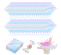 PEASUG 120 PCS Iridescent Cellophane Sheets, 6x8 Inches Holographic Candy Cellophane Wrap, Iridescent Paper for DIY Crafts Project, Art, Lights, Window Decoration
