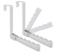 Peasulin 2 Pack Over The Door Hooks Hanger, Sturdy Foldable Over Door Drying Rack for Clothes, Coats, and Towels, Bedroom Bathroom, White