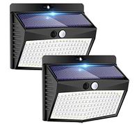 Peasur 2 Packs Solar Outdoor Lights Motion Sensor Solar Security Lights Waterproof with 3 Lighting Modes Solar Powered Wall Lights Outside for Garden Fence Yard