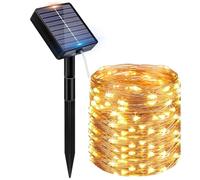 Peasur Outdoor Solar Fairy Lights, 12 m, 120 LED Solar Fairy Lights, Outdoor Weatherproof, 8 Modes, IP65 Waterproof, Copper Wire, Fairy Lights, Outdoor for Balcony, Garden, Party, Wedding, Christmas