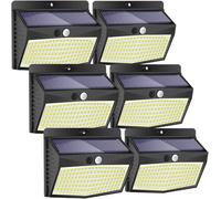 Peasur Solar Lights Outdoor Garden, 168LED 6 Pack Solar Powered Security Lights Motion Sensor with 3 Modes, IP65 Waterproof Fence Lighting for Wall Outside Yard Porch Step Deck