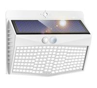 Peasur Solar Lights Outdoor Garden, Upgraded White Frame 168LED Solar Security Lights Motion Sensor, IP65 Waterproof Solar Powered Wall Lights with 3 Modes for Door, Fence, Garage