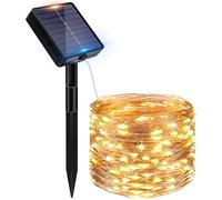 Peasur Solar String Lights Outdoor Garden, 12M 120 LED Fairy Lights Solar Powered Waterproof IP65, 8 Modes Copper Wire Solar Light for Yard Patio Party Christmas Tree Decoration, Warm White