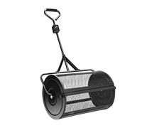 Peat Moss Spreader, Lawn & Garden Spreaders, 24 Inch/60Cm Heavy Duty Metal Mesh Roller Push/Tow Spreader, Compost, Peat Moss, Top Soil, Walk and Push Basket Sifter for Yard Green Black, JYLSSKUK, B