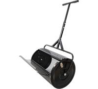 Peat Moss Spreader with Upgraded T-Handle - Large Capacity Metal Mesh Compost Roller for Lawn & - Evenly Spreads Peat Moss, Mulch, Topsoil - Rust-Proof & Lightweight (Black)