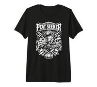 Peat Seeker Man with Flat Cap and Whisky Premium T-Shirt