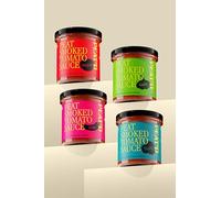 PEAT'D Discovery Box - Pack of 4 Jars - Original, Garlic, Truffle & Chilli - Peat Smoked Tomato Pasta Sauce - Richer, Deeper & More Complex. Award winning sauces, handsmoked in Scotland