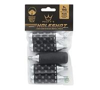 Peaty's CO2 Cartridge Threaded Refill Pack (Pack Of 5) & Freeze Protector Sleeve With Unique Closed Base Design, Recycled Cardbaord And Biodegradable Bag - Road & Gravel (16g)