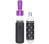 Peaty's Holeshot CO2 Tyre Inflator Kit - Bike Tyre Inflator with CO2 Cartridges, Straight-Line Design for Maximum Airflow & Rapid Inflation, Freeze Protector Sleeve, Road/Gravel 2 x 16g - Violet