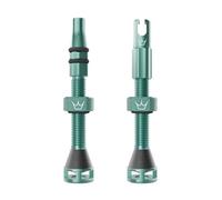 Peaty's Holeshot Fast Flow Tubeless Bike Tyre Valves - 42mm, Jade | High Airflow Anti Sealant Clog Design, Fast Tyre Setup, Fully Serviceable 7075 Aluminium, Compatible with MTB Rim Inserts