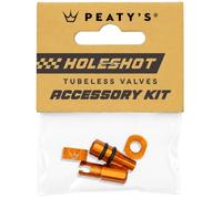 Peaty's Holeshot Fast Flow Tubeless Valve Accessory Kit - Mango Orange