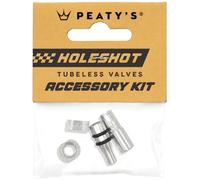 Peaty's Holeshot Fast Flow Tubeless Valve Accessory Kit - Silver