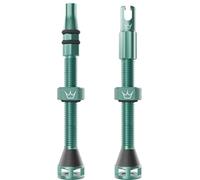 Peaty's Holeshot Fast Flow Tubeless Valves - High Airflow Anti Sealant Clog Design, Fast Tyre Setup, Fully Serviceable 7075 Aluminium, Bike Tyre Valves Compatible with MTB Rim Inserts, 60mm Jade