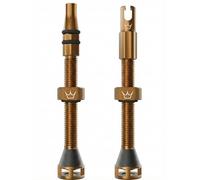 Peaty's Holeshot Fast Flow Tubeless Valves - High Airflow Anti Sealant Clog Design, Fast Tyre Setup, Fully Serviceable 7075 Aluminium, Bike Tyre Valves Compatible with MTB Rim Inserts, 60mm Bourbon