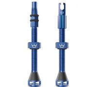 Peaty's Holeshot Fast Flow Tubeless Valves - High Airflow Anti Sealant Clog Design, Fast Tyre Setup, Fully Serviceable 7075 Aluminium, Bike Tyre Valves Compatible with MTB Rim Inserts, 60mm Navy