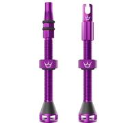 Peaty's Holeshot Fast Flow Tubeless Valves - High Airflow Anti Sealant Clog Design, Fast Tyre Setup, Fully Serviceable 7075 Aluminium, Bike Tyre Valves Compatible with MTB Rim Inserts, 60mm Violet