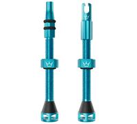 Peaty's Holeshot Fast Flow Tubeless Valves - Turquoise Blue, 60mm
