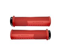 Peaty's Monarch Grips - Red/Mushroom/Thick - Trail Comfort, Durable, Ergonomic Finger Bars, Support Thumb Pad, All Day Riding, All Weather & Terrain, MTB Enduro Downhill Ebike Mountain Bike