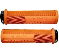 Peaty's Monarch Grips - Knurl Bike Grips, Ergonomic Handlebar Grip for Precision Control, Supportive Thumb Pad & Finger Bars, Durable BMX, Ebike & Mountain Bike Grip - Thick 32-34mm, Orange
