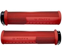 Peaty's Monarch Grips - Mushroom Texture Bike Grips, Ergonomic Handlebar Grip for Trail Comfort, Supportive Thumb Pad & Finger Bars, Durable BMX, Ebike & Mountain Bike Grip - Thin 30-32mm, Red