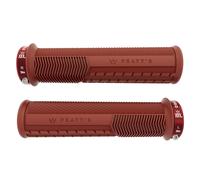 Peaty's Monarch Pro Mountain Bike Grips - Knurl Handle Grips for Precision Control, Dual Compound Design with Impact Dampening Core, BMX, Ebike & MTB Handlebar Grip - Thin 30-32mm, Brick Red