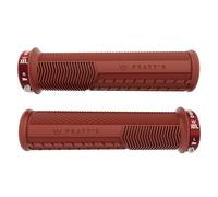 Peaty's Monarch Pro Mountain Bike Grips - Knurl Handle Grips for Precision Control, Dual Compound Design with Impact Dampening Core, BMX, Ebike & MTB Handlebar Grip - Thin 30-32mm, Brick Red